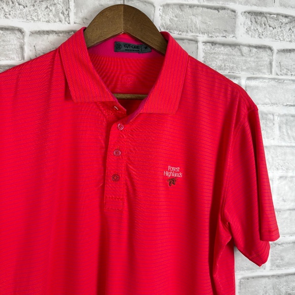G/Fore x Foest Highlands Vibrant Red / Pink Performance Golf Polo Mens MEDIUM - Picture 1 of 8